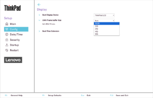 Lenovo P14s UEFI configuration